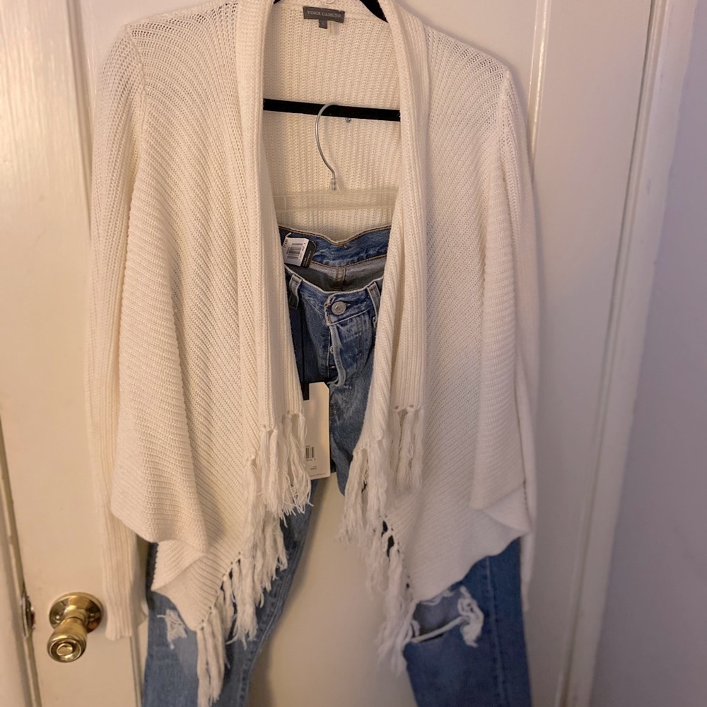 Vince Camuto boho fringe sweater